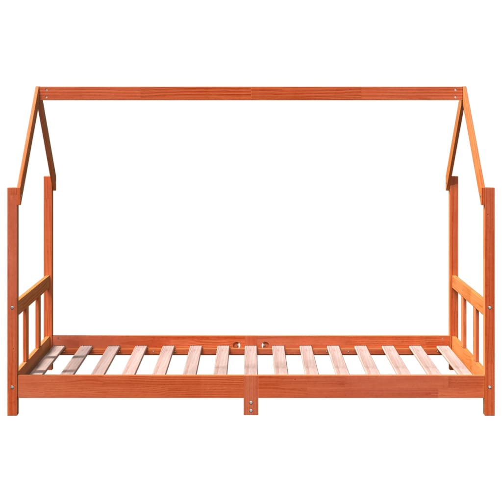 vidaXL Cadru pat de copii, maro ceruit, 90x190 cm, lemn masiv de pin