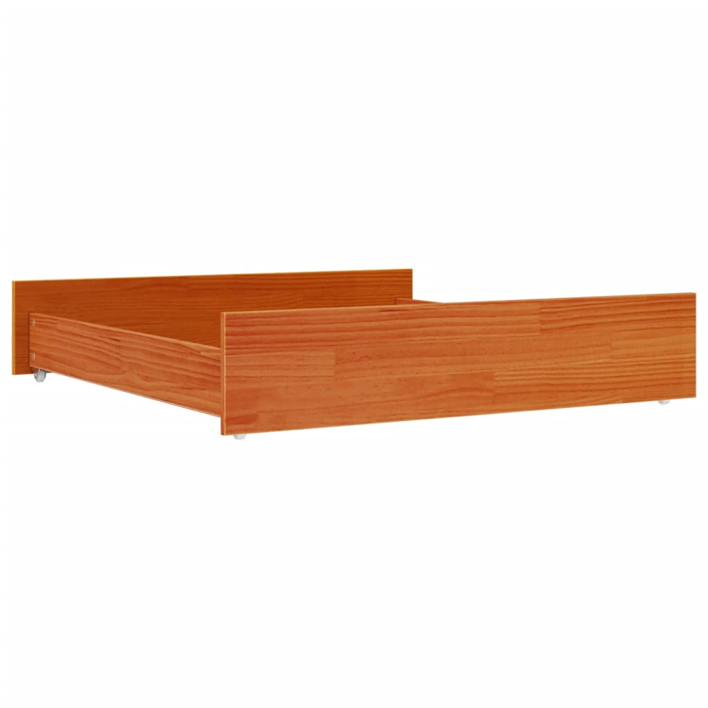 vidaXL Sertare pentru pat de zi, 2 buc., maro ceruit, lemn masiv pin vidaXL Sertare pentru pat de zi, 2 buc., maro ceruit, lemn masiv pin