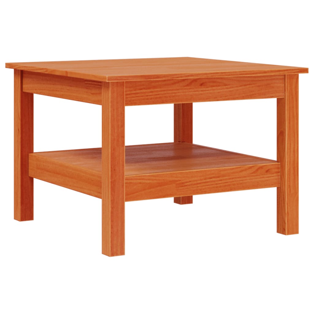 vidaXL Măsuță de cafea, maro ceruit, 55x55x40 cm, lemn masiv de pin vidaXL Măsuță de cafea, maro ceruit, 55x55x40 cm, lemn masiv de pin