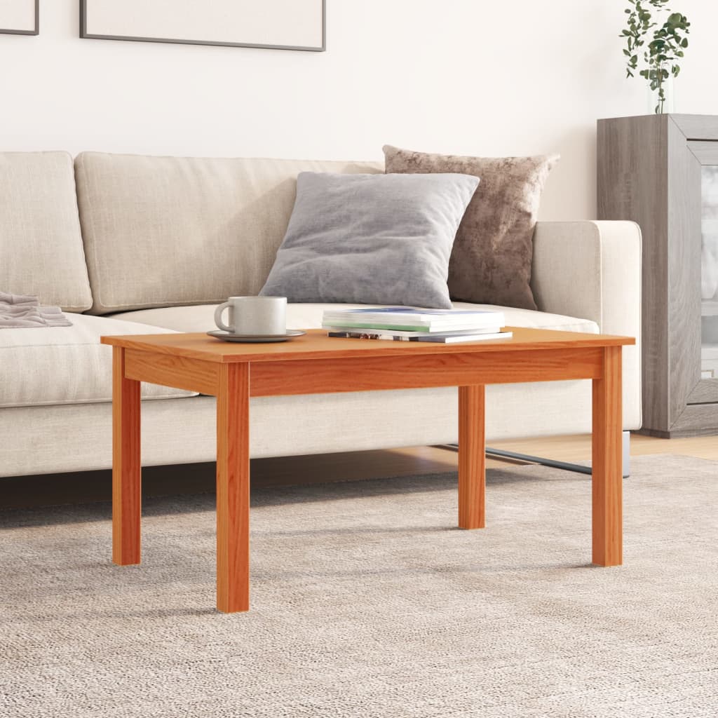 vidaXL Măsuță de cafea, maro ceruit, 80x50x40 cm, lemn masiv de pin vidaXL Măsuță de cafea, maro ceruit, 80x50x40 cm, lemn masiv de pin