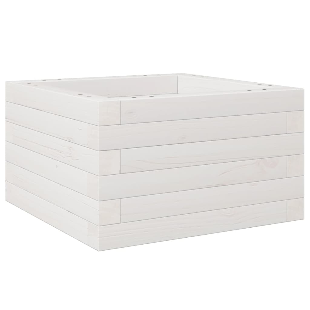 vidaXL Jardinieră de grădină, alb, 40x40x23 cm, lemn masiv de pin vidaXL Jardinieră de grădină, alb, 40x40x23 cm, lemn masiv de pin