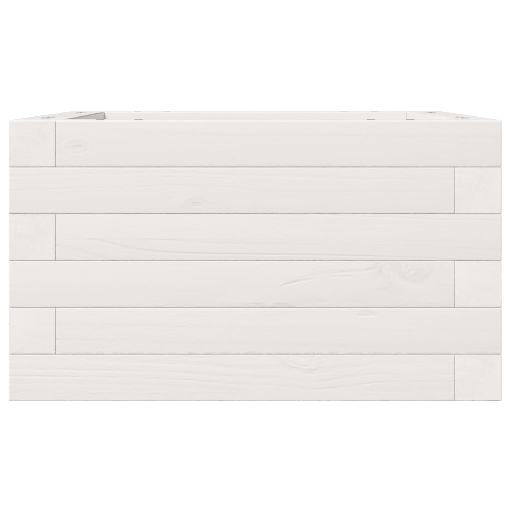vidaXL Jardinieră de grădină, alb, 40x40x23 cm, lemn masiv de pin vidaXL Jardinieră de grădină, alb, 40x40x23 cm, lemn masiv de pin