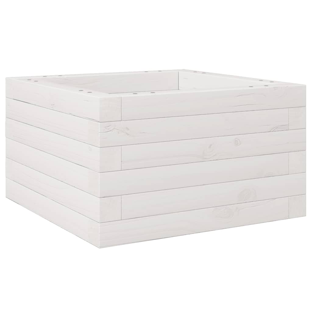 vidaXL Jardinieră de grădină, alb, 40x40x23 cm, lemn masiv de pin vidaXL Jardinieră de grădină, alb, 40x40x23 cm, lemn masiv de pin