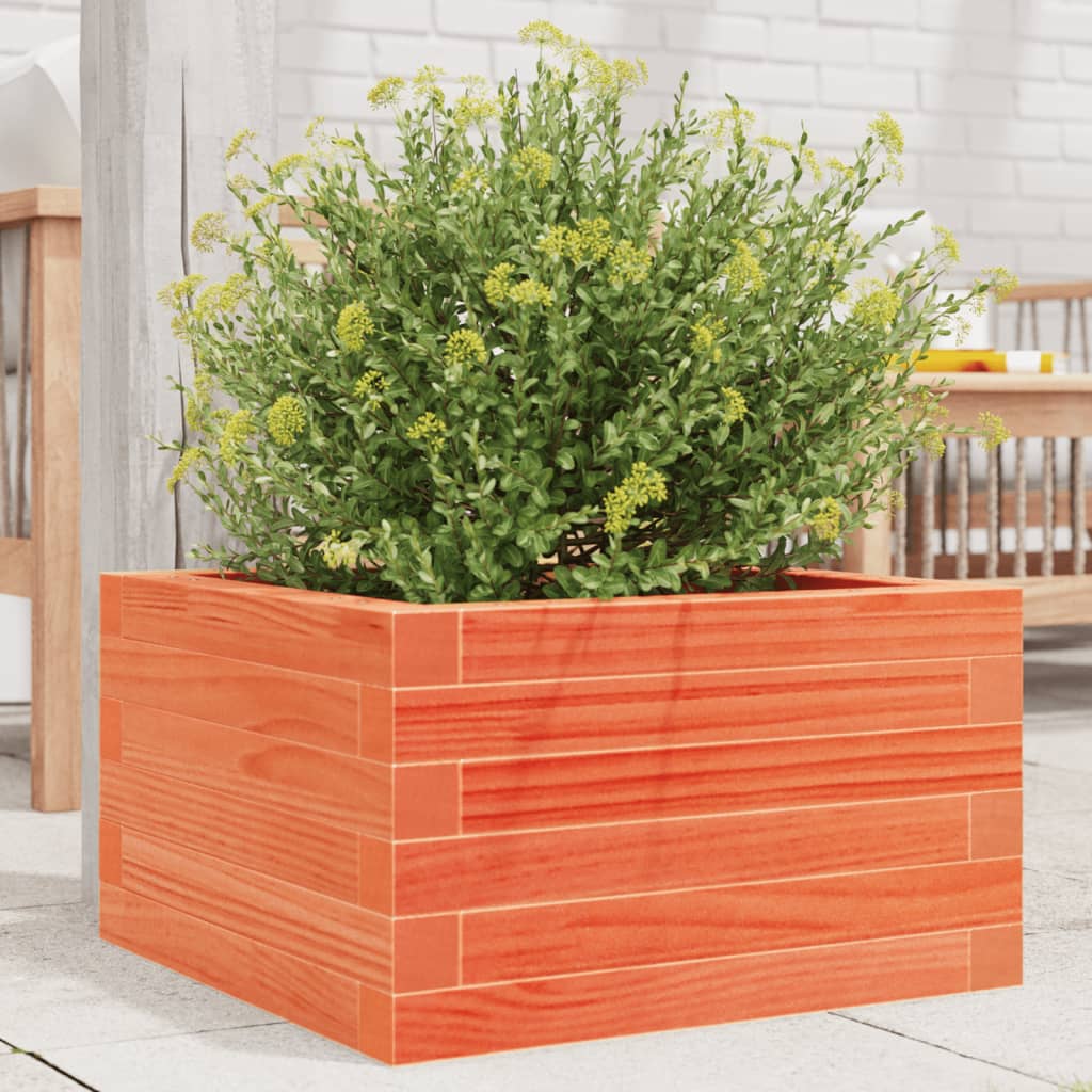 vidaXL Jardinieră de grădină, maro ceruit, 40x40x23 cm, lemn masiv pin vidaXL Jardinieră de grădină, maro ceruit, 40x40x23 cm, lemn masiv pin