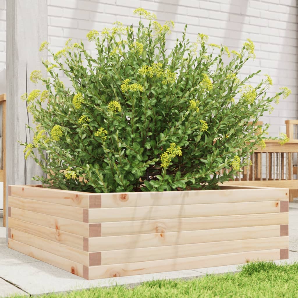 vidaXL Jardinieră de grădină, 70x70x23 cm, lemn masiv de pin vidaXL Jardinieră de grădină, 70x70x23 cm, lemn masiv de pin