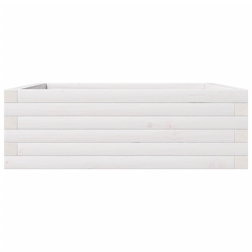vidaXL Jardinieră de grădină, alb, 70x70x23 cm, lemn masiv de pin vidaXL Jardinieră de grădină, alb, 70x70x23 cm, lemn masiv de pin