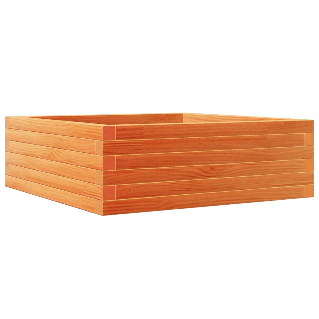 vidaXL Jardinieră de grădină, maro ceruit, 70x70x23 cm, lemn masiv pin vidaXL Jardinieră de grădină, maro ceruit, 70x70x23 cm, lemn masiv pin