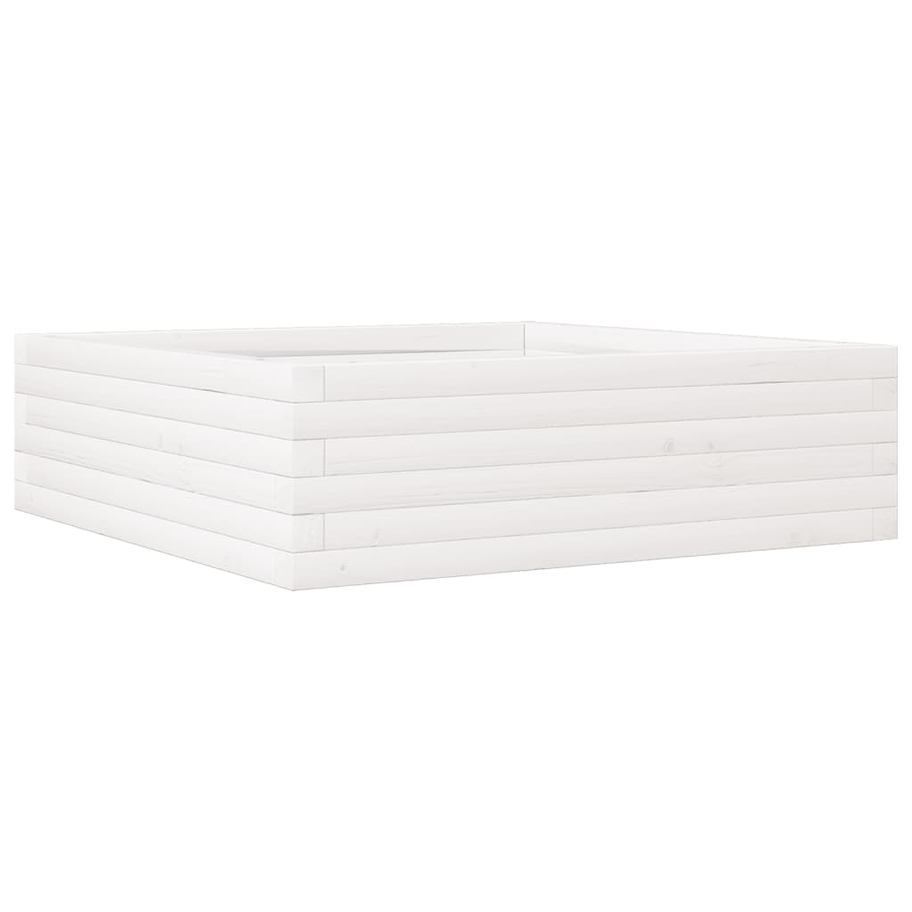 vidaXL Jardinieră de grădină, alb, 80x80x23 cm, lemn masiv de pin vidaXL Jardinieră de grădină, alb, 80x80x23 cm, lemn masiv de pin