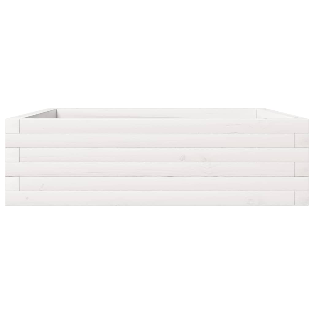 vidaXL Jardinieră de grădină, alb, 80x80x23 cm, lemn masiv de pin vidaXL Jardinieră de grădină, alb, 80x80x23 cm, lemn masiv de pin