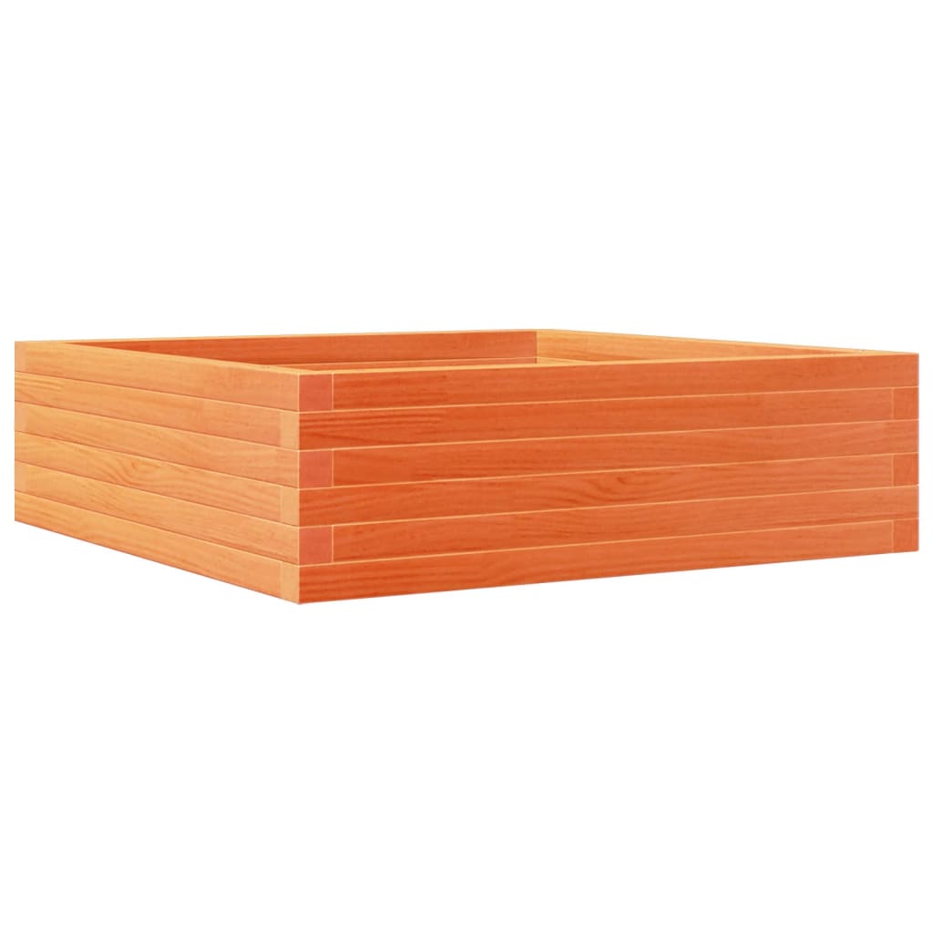vidaXL Jardinieră de grădină, maro ceruit, 80x80x23 cm, lemn masiv pin