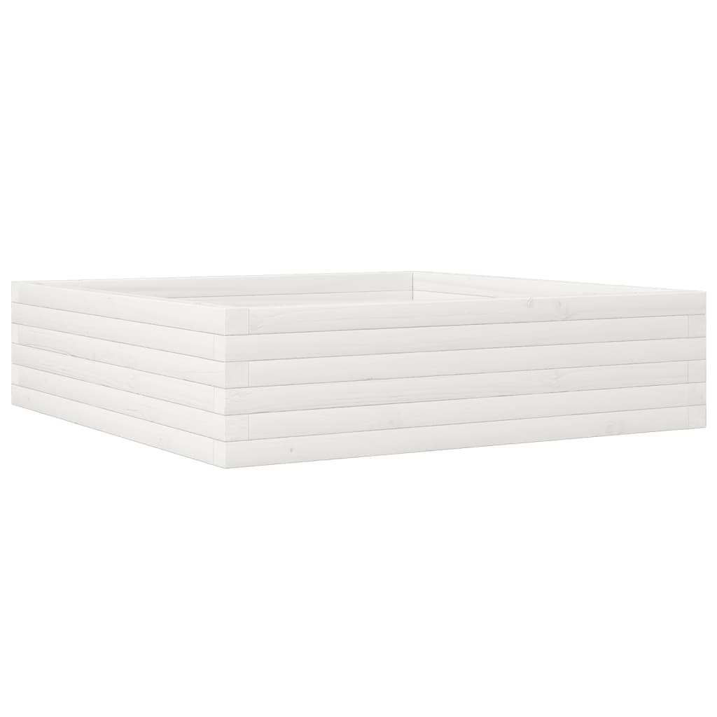 vidaXL Jardinieră de grădină, alb, 90x90x23 cm, lemn masiv de pin vidaXL Jardinieră de grădină, alb, 90x90x23 cm, lemn masiv de pin