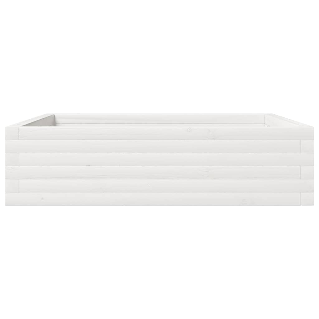 vidaXL Jardinieră de grădină, alb, 90x90x23 cm, lemn masiv de pin vidaXL Jardinieră de grădină, alb, 90x90x23 cm, lemn masiv de pin