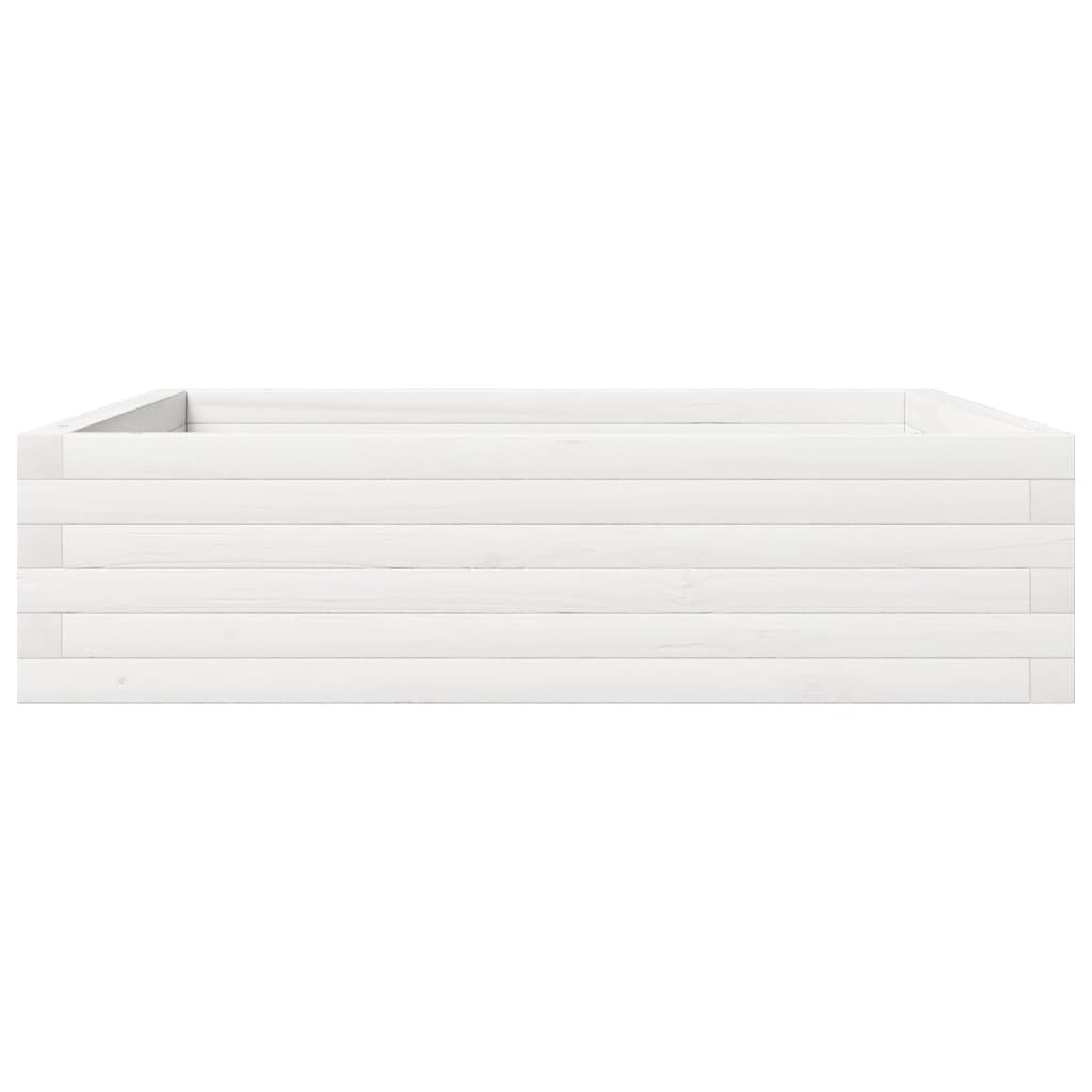 vidaXL Jardinieră de grădină, alb, 90x90x23 cm, lemn masiv de pin vidaXL Jardinieră de grădină, alb, 90x90x23 cm, lemn masiv de pin