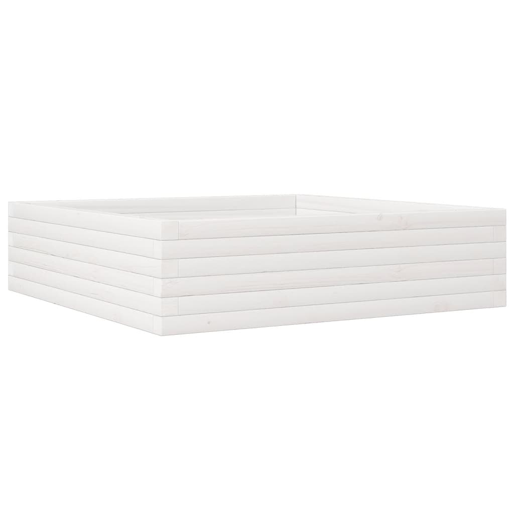 vidaXL Jardinieră de grădină, alb, 90x90x23 cm, lemn masiv de pin vidaXL Jardinieră de grădină, alb, 90x90x23 cm, lemn masiv de pin