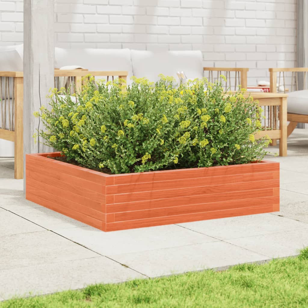 vidaXL Jardinieră de grădină, maro ceruit, 90x90x23 cm, lemn masiv pin vidaXL Jardinieră de grădină, maro ceruit, 90x90x23 cm, lemn masiv pin
