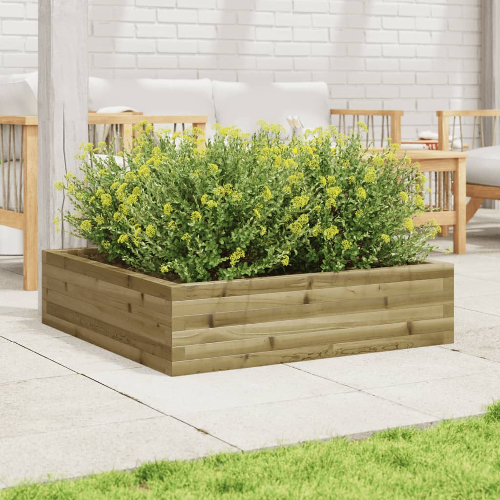 vidaXL Jardinieră de grădină, 90x90x23 cm, lemn de pin impregnat