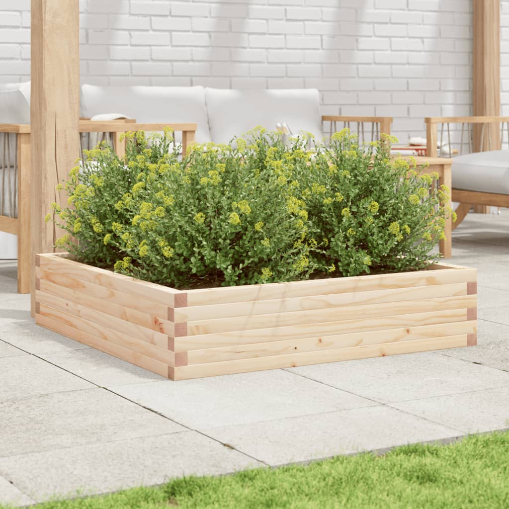 vidaXL Jardinieră de grădină, 100x100x23 cm, lemn masiv de pin vidaXL Jardinieră de grădină, 100x100x23 cm, lemn masiv de pin