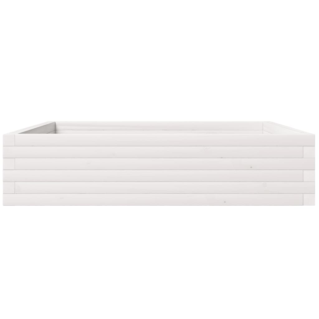 vidaXL Jardinieră de grădină, alb, 100x100x23 cm, lemn masiv de pin vidaXL Jardinieră de grădină, alb, 100x100x23 cm, lemn masiv de pin