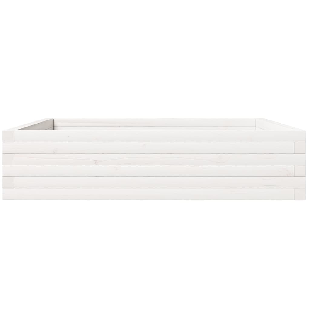 vidaXL Jardinieră de grădină, alb, 100x100x23 cm, lemn masiv de pin vidaXL Jardinieră de grădină, alb, 100x100x23 cm, lemn masiv de pin