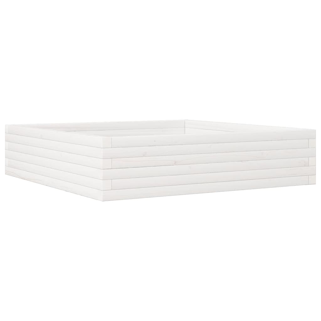 vidaXL Jardinieră de grădină, alb, 100x100x23 cm, lemn masiv de pin vidaXL Jardinieră de grădină, alb, 100x100x23 cm, lemn masiv de pin