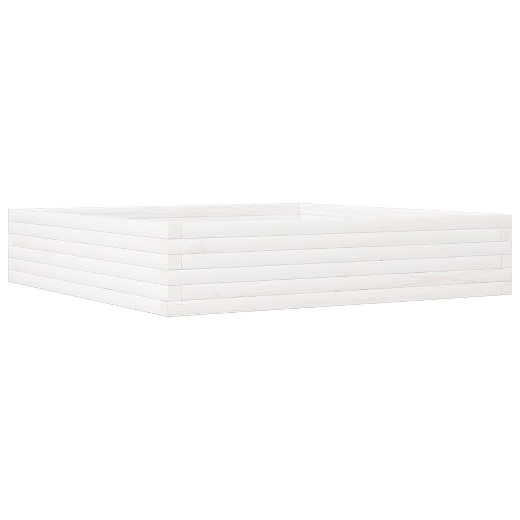 vidaXL Jardinieră de grădină, alb, 110x110x23 cm, lemn masiv de pin vidaXL Jardinieră de grădină, alb, 110x110x23 cm, lemn masiv de pin