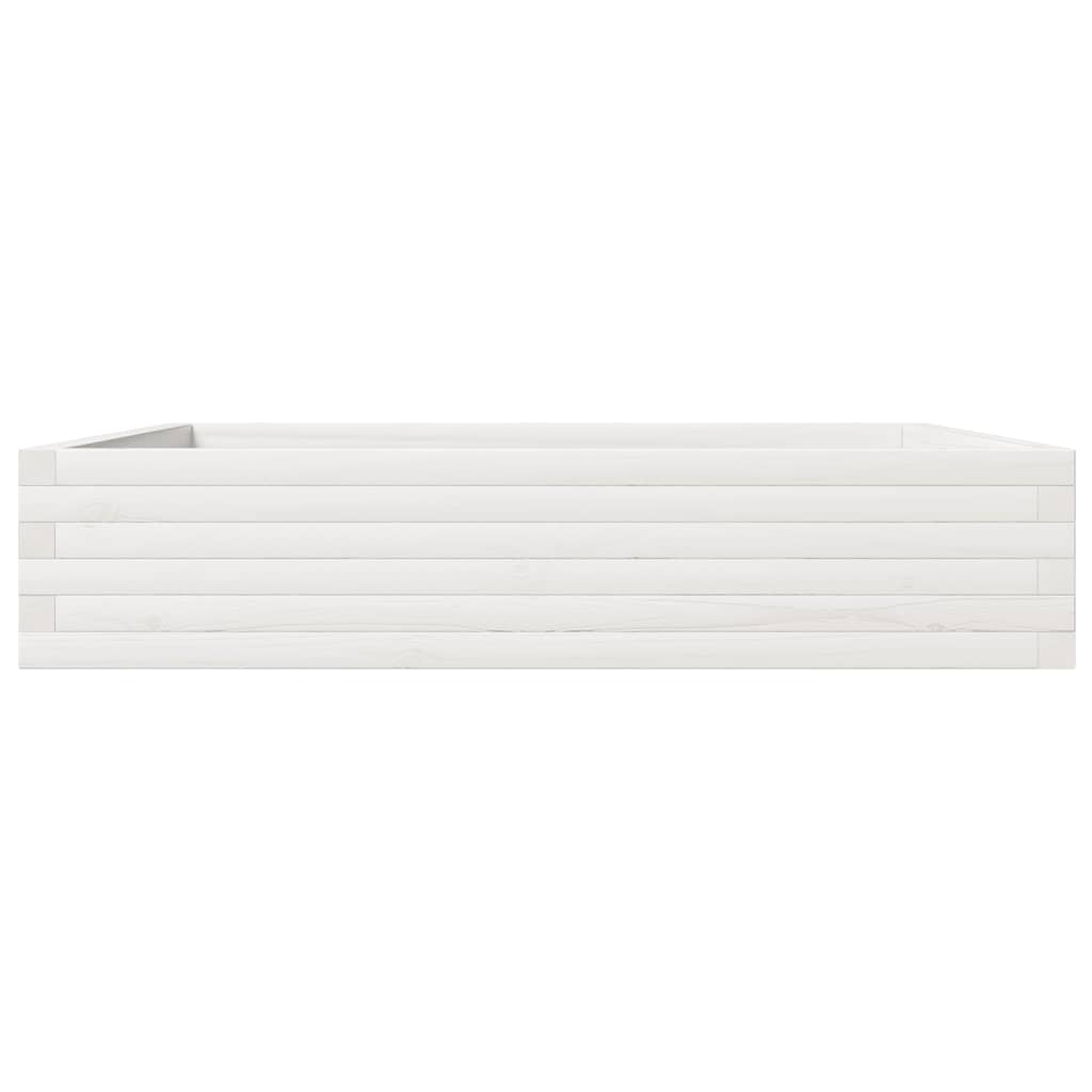 vidaXL Jardinieră de grădină, alb, 110x110x23 cm, lemn masiv de pin vidaXL Jardinieră de grădină, alb, 110x110x23 cm, lemn masiv de pin