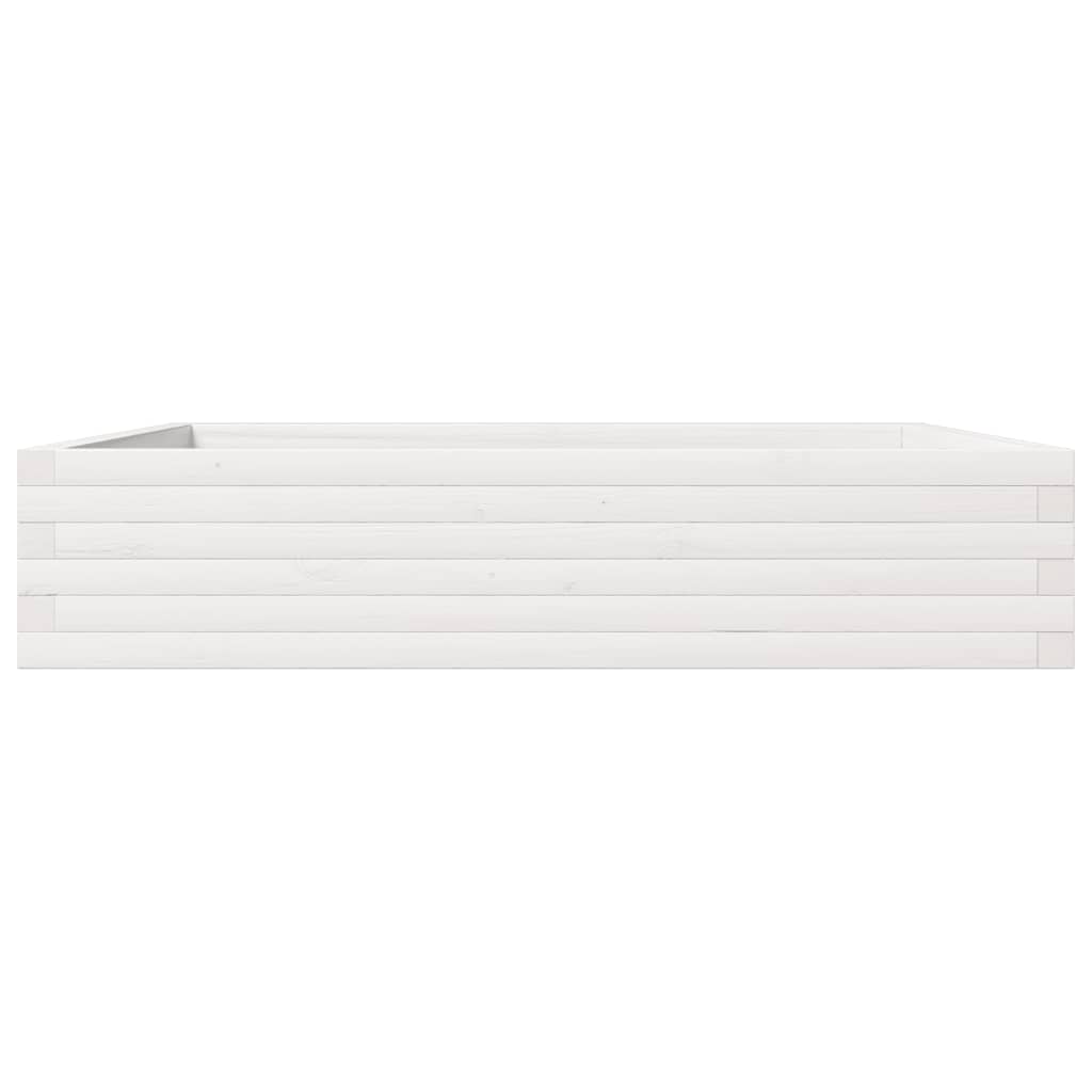 vidaXL Jardinieră de grădină, alb, 110x110x23 cm, lemn masiv de pin vidaXL Jardinieră de grădină, alb, 110x110x23 cm, lemn masiv de pin