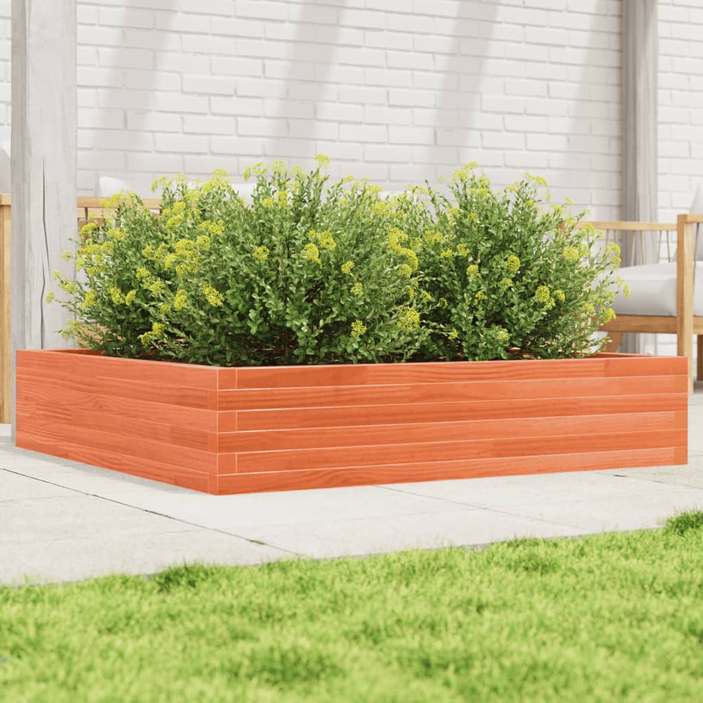 vidaXL Jardinieră grădină, maro ceruit, 110x110x23 cm, lemn masiv pin vidaXL Jardinieră grădină, maro ceruit, 110x110x23 cm, lemn masiv pin