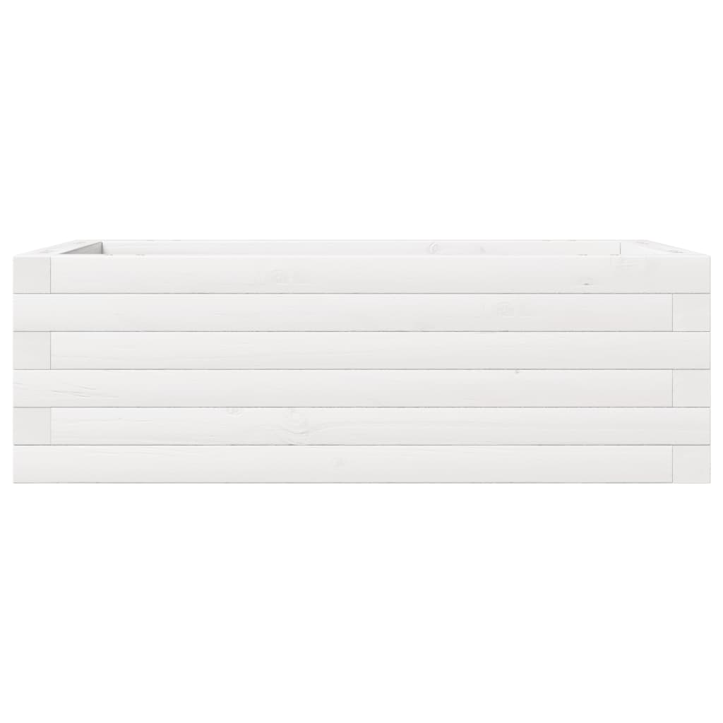 vidaXL Jardinieră de grădină, alb, 70x40x23 cm, lemn masiv de pin vidaXL Jardinieră de grădină, alb, 70x40x23 cm, lemn masiv de pin