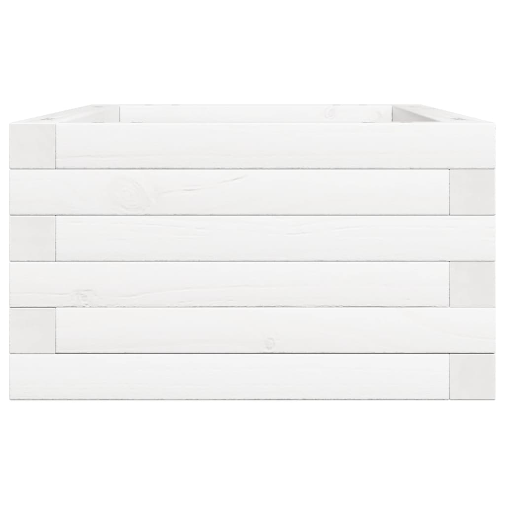 vidaXL Jardinieră de grădină, alb, 70x40x23 cm, lemn masiv de pin vidaXL Jardinieră de grădină, alb, 70x40x23 cm, lemn masiv de pin
