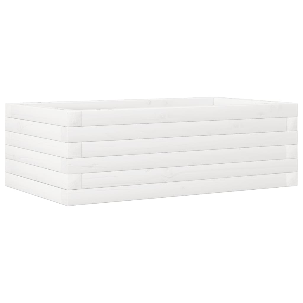 vidaXL Jardinieră de grădină, alb, 70x40x23 cm, lemn masiv de pin vidaXL Jardinieră de grădină, alb, 70x40x23 cm, lemn masiv de pin