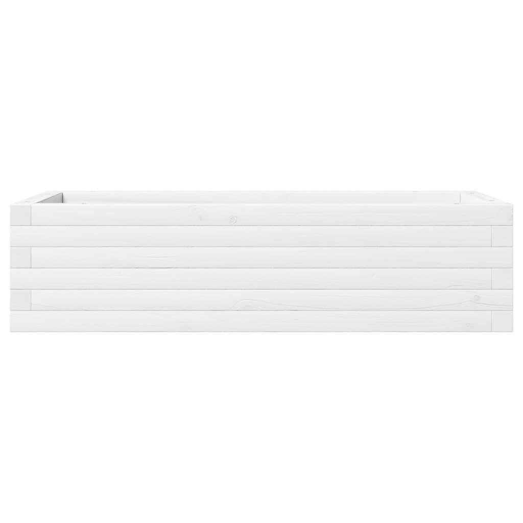 vidaXL Jardinieră de grădină, alb, 90x40x23 cm, lemn masiv de pin vidaXL Jardinieră de grădină, alb, 90x40x23 cm, lemn masiv de pin