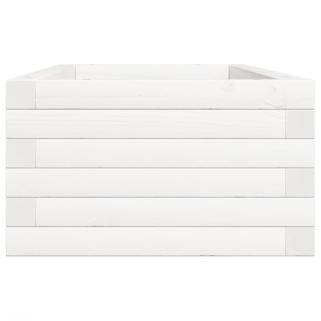 vidaXL Jardinieră de grădină, alb, 90x40x23 cm, lemn masiv de pin vidaXL Jardinieră de grădină, alb, 90x40x23 cm, lemn masiv de pin