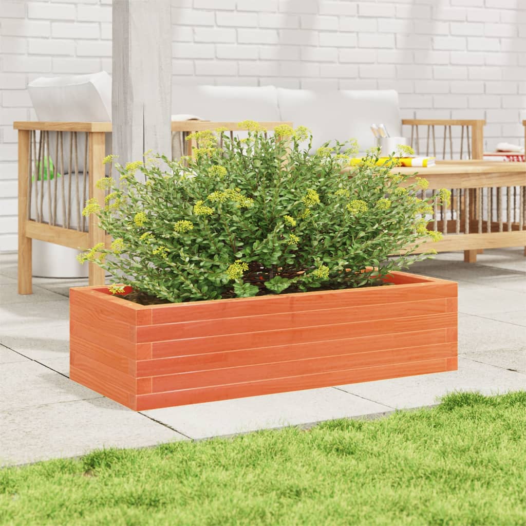 vidaXL Jardinieră de grădină, maro ceruit, 90x40x23 cm, lemn masiv pin vidaXL Jardinieră de grădină, maro ceruit, 90x40x23 cm, lemn masiv pin