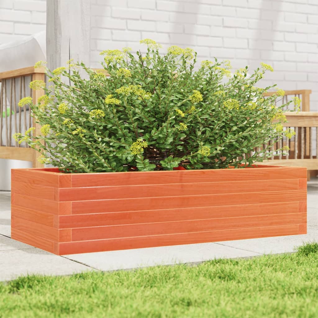 vidaXL Jardinieră de grădină, maro ceruit, 90x40x23 cm, lemn masiv pin vidaXL Jardinieră de grădină, maro ceruit, 90x40x23 cm, lemn masiv pin