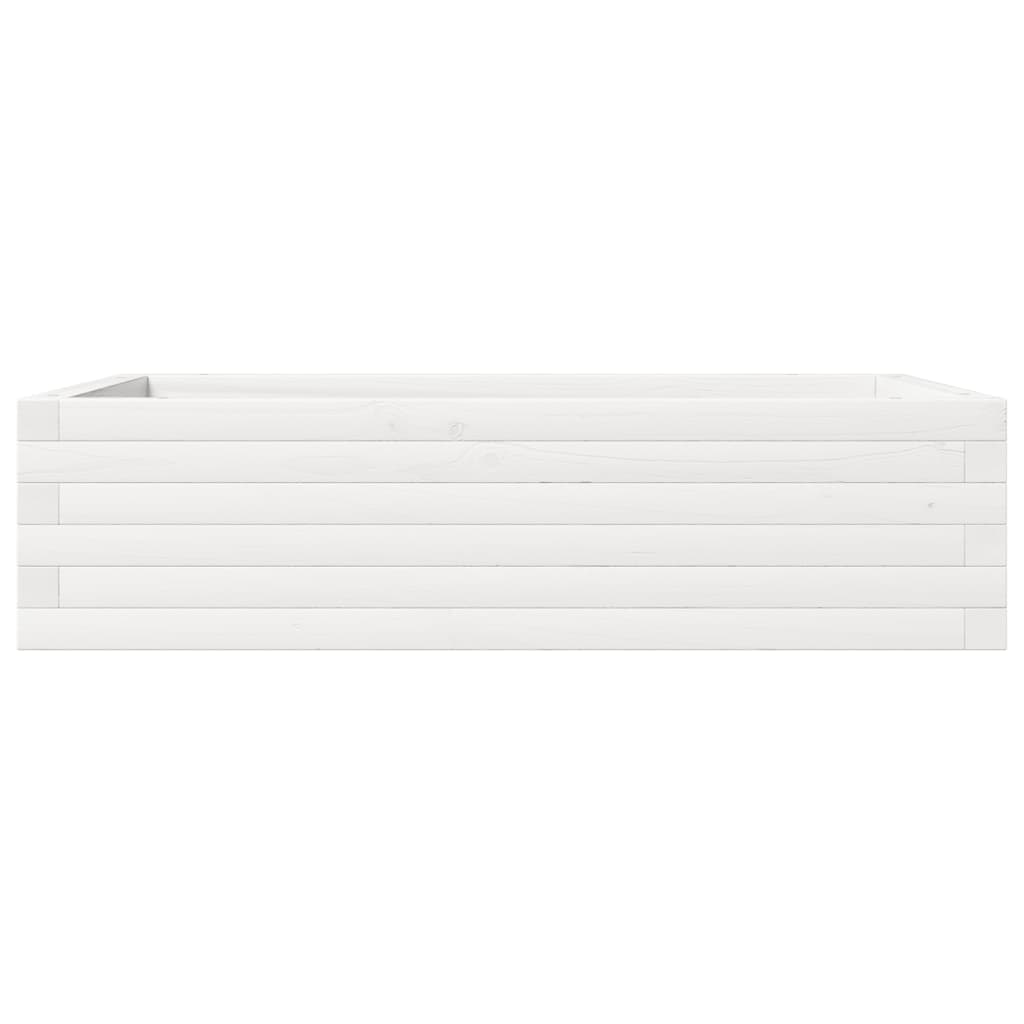 vidaXL Jardinieră de grădină, alb, 90x60x23 cm, lemn masiv de pin vidaXL Jardinieră de grădină, alb, 90x60x23 cm, lemn masiv de pin
