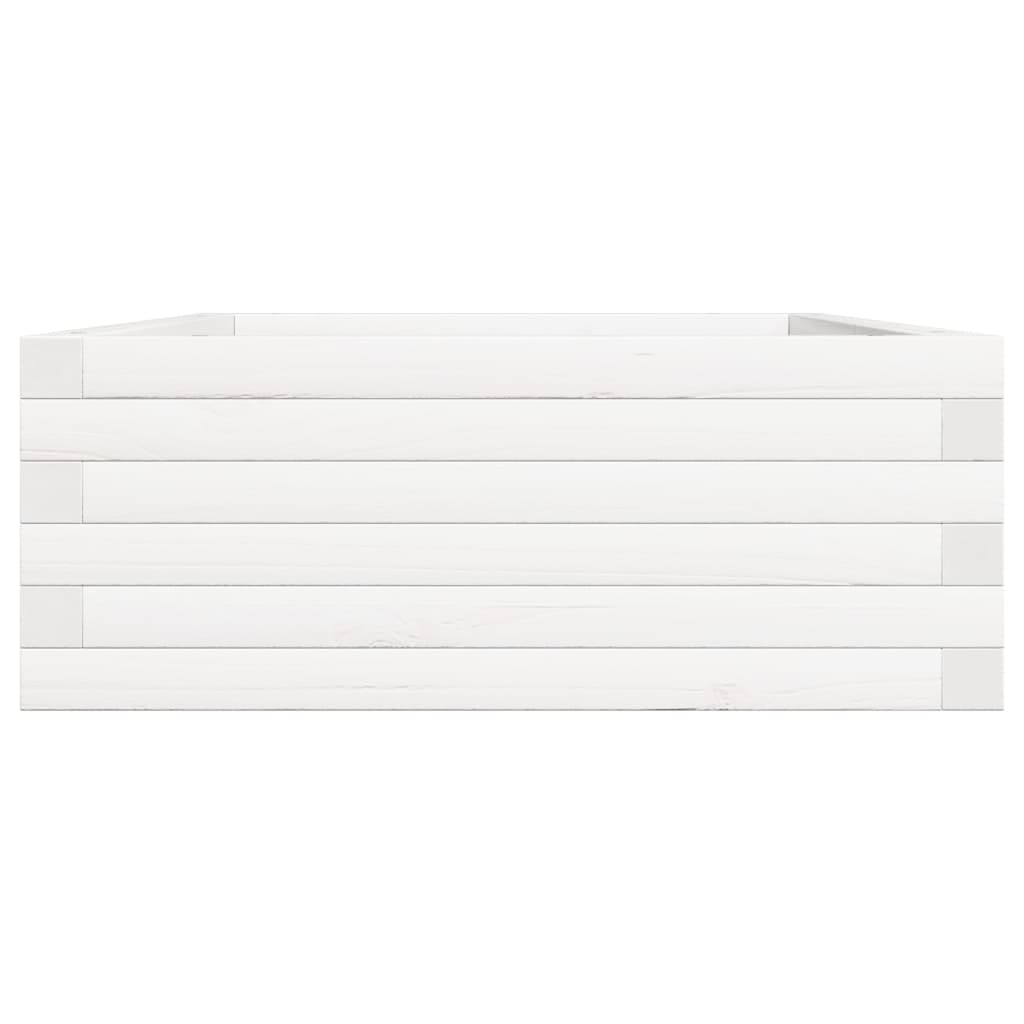 vidaXL Jardinieră de grădină, alb, 90x60x23 cm, lemn masiv de pin vidaXL Jardinieră de grădină, alb, 90x60x23 cm, lemn masiv de pin