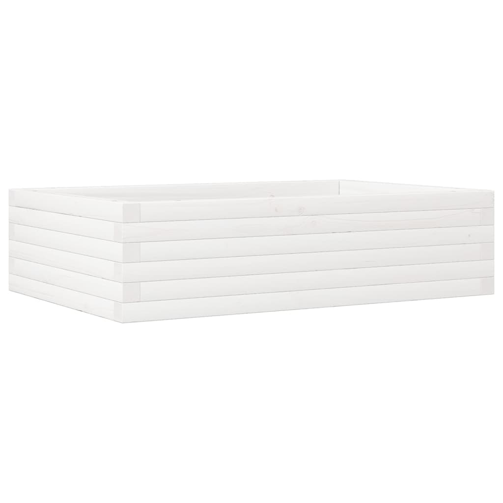vidaXL Jardinieră de grădină, alb, 90x60x23 cm, lemn masiv de pin vidaXL Jardinieră de grădină, alb, 90x60x23 cm, lemn masiv de pin