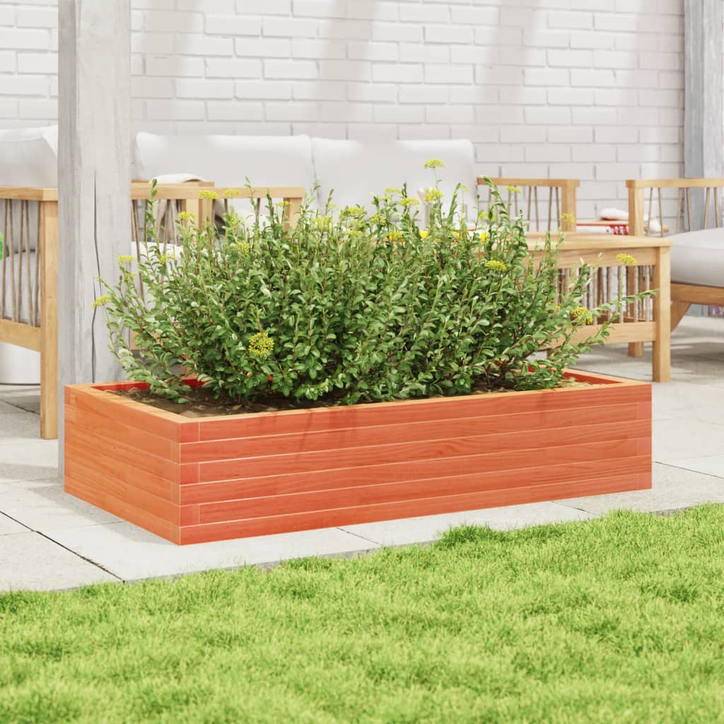 vidaXL Jardinieră de grădină, maro ceruit, 110x60x23cm, lemn masiv pin