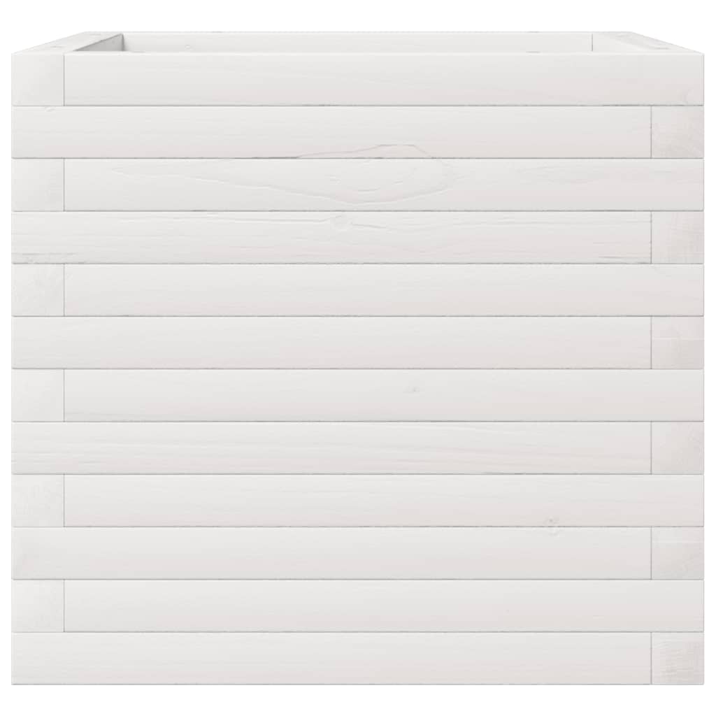 vidaXL Jardinieră de grădină, alb, 50x50x45,5 cm, lemn masiv de pin vidaXL Jardinieră de grădină, alb, 50x50x45,5 cm, lemn masiv de pin