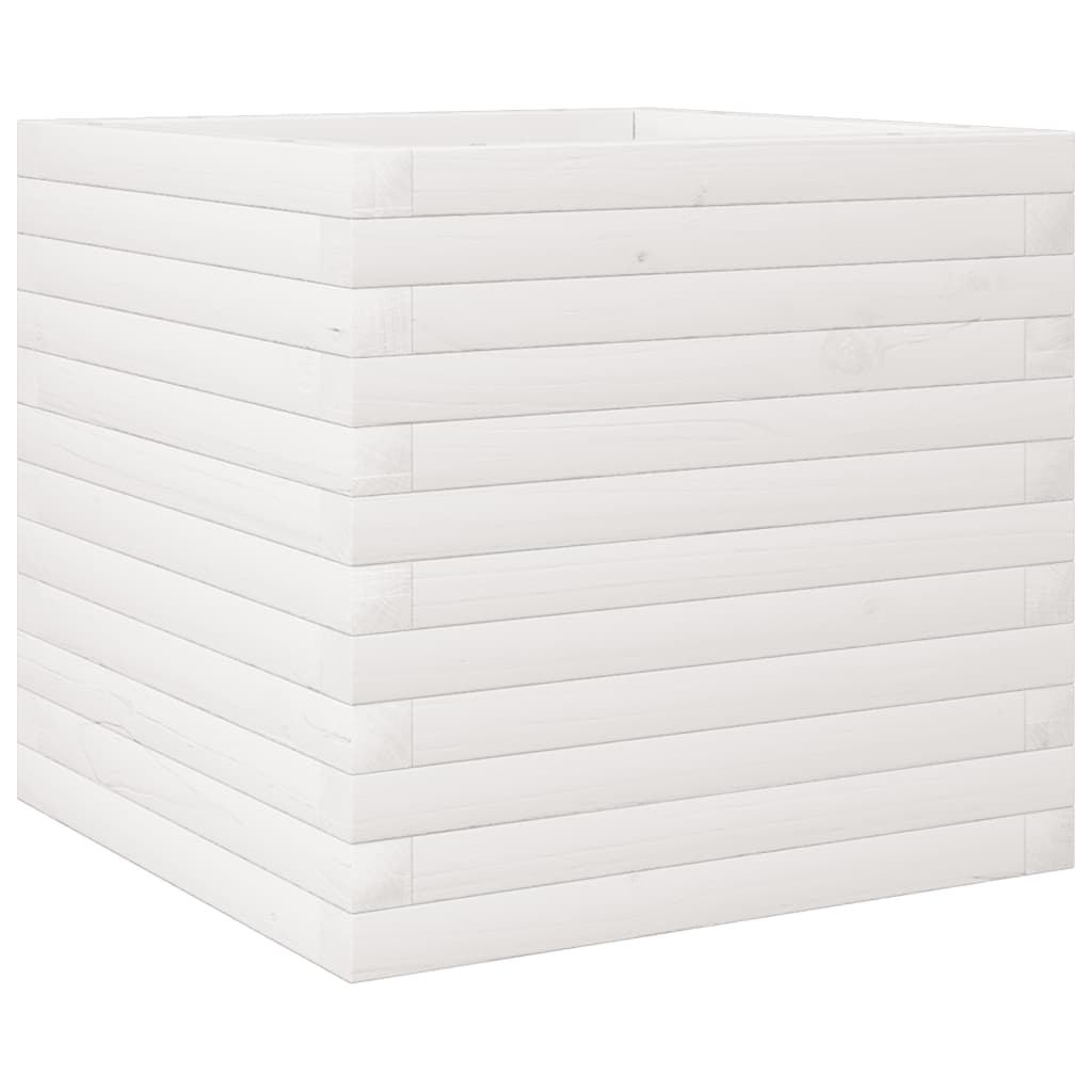 vidaXL Jardinieră de grădină, alb, 50x50x45,5 cm, lemn masiv de pin vidaXL Jardinieră de grădină, alb, 50x50x45,5 cm, lemn masiv de pin