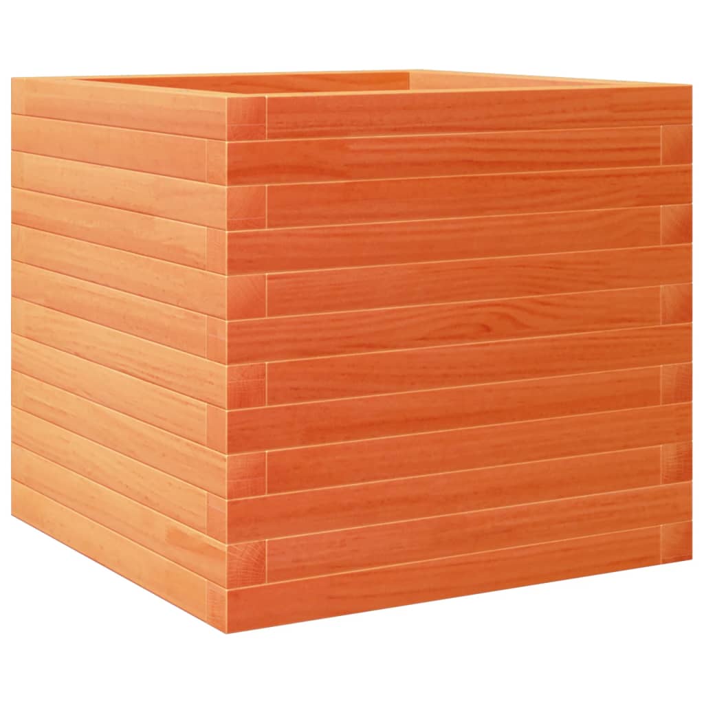 vidaXL Jardinieră grădină, maro ceruit, 50x50x45,5 cm, lemn masiv pin vidaXL Jardinieră grădină, maro ceruit, 50x50x45,5 cm, lemn masiv pin