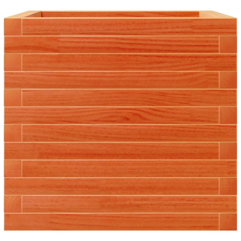 vidaXL Jardinieră grădină, maro ceruit, 50x50x45,5 cm, lemn masiv pin vidaXL Jardinieră grădină, maro ceruit, 50x50x45,5 cm, lemn masiv pin