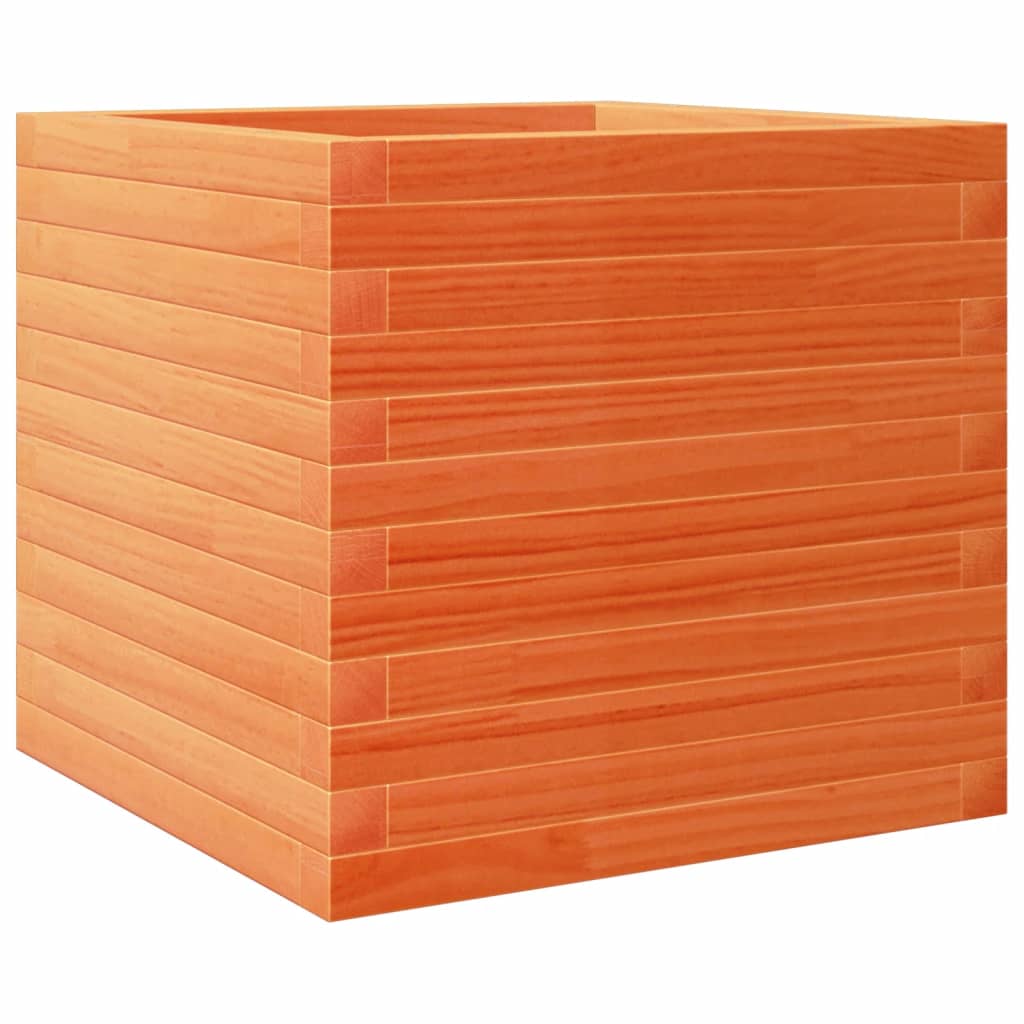vidaXL Jardinieră grădină, maro ceruit, 50x50x45,5 cm, lemn masiv pin vidaXL Jardinieră grădină, maro ceruit, 50x50x45,5 cm, lemn masiv pin