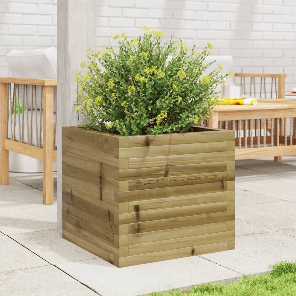 vidaXL Jardinieră de grădină, 50x50x45,5 cm, lemn de pin impregnat vidaXL Jardinieră de grădină, 50x50x45,5 cm, lemn de pin impregnat