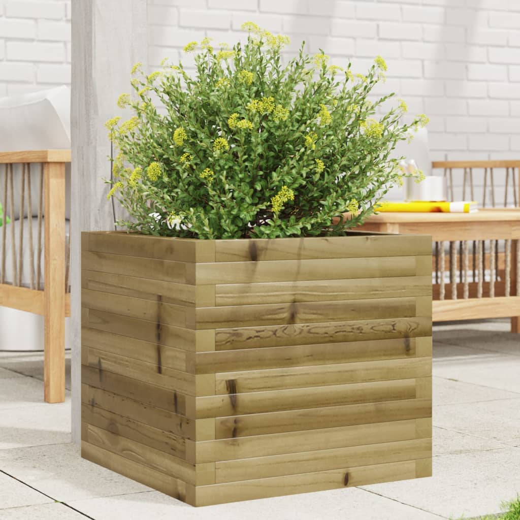 vidaXL Jardinieră de grădină, 50x50x45,5 cm, lemn de pin impregnat vidaXL Jardinieră de grădină, 50x50x45,5 cm, lemn de pin impregnat