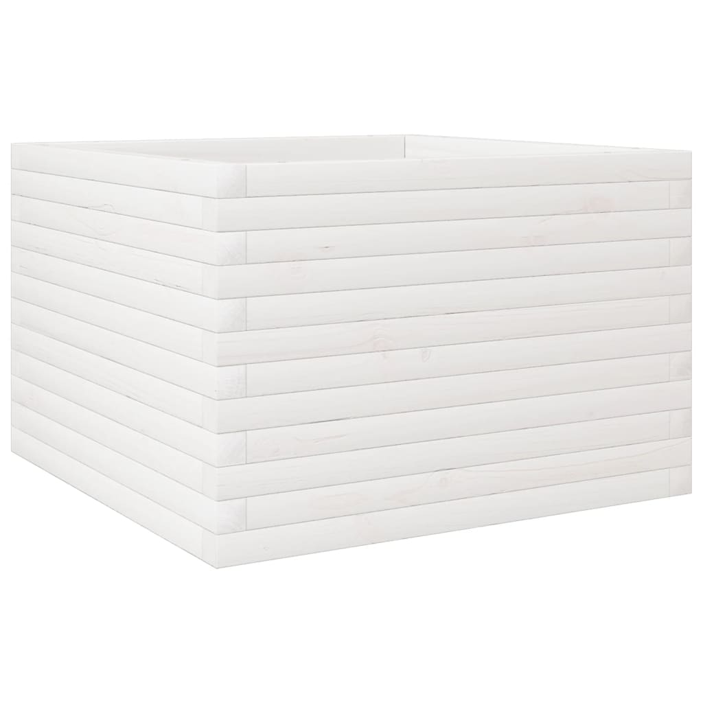 vidaXL Jardinieră de grădină, alb, 70x70x45,5 cm, lemn masiv de pin vidaXL Jardinieră de grădină, alb, 70x70x45,5 cm, lemn masiv de pin