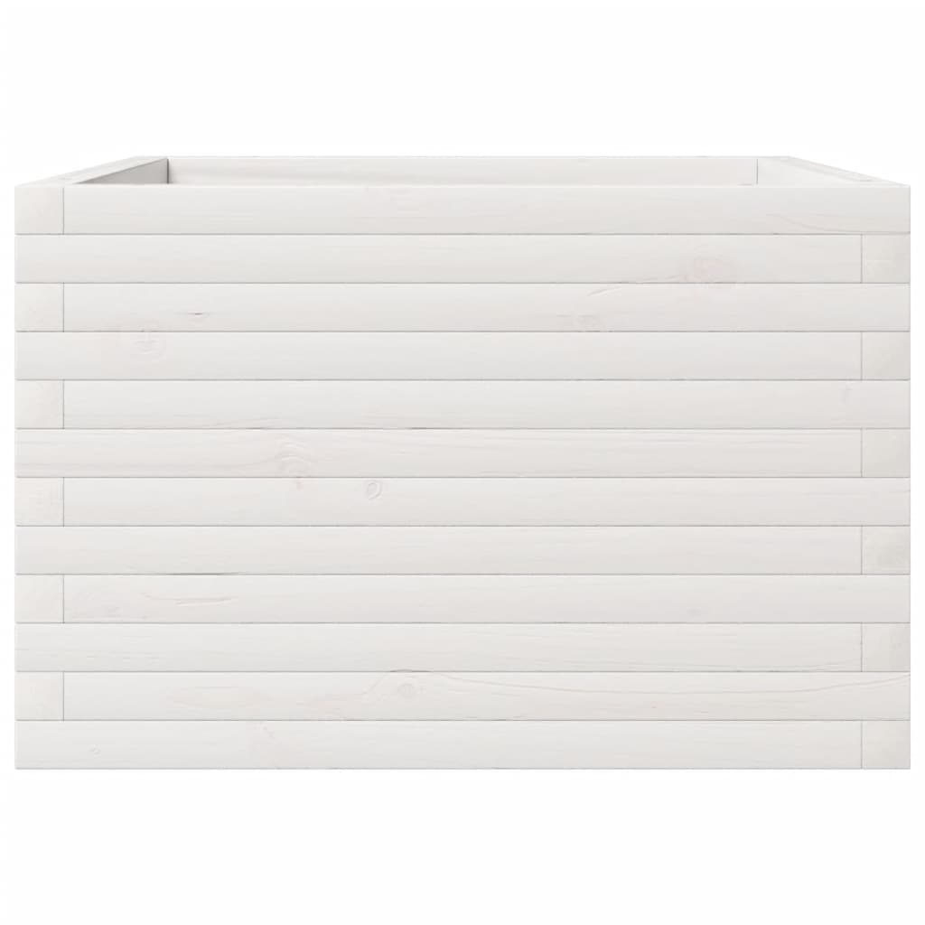 vidaXL Jardinieră de grădină, alb, 70x70x45,5 cm, lemn masiv de pin vidaXL Jardinieră de grădină, alb, 70x70x45,5 cm, lemn masiv de pin