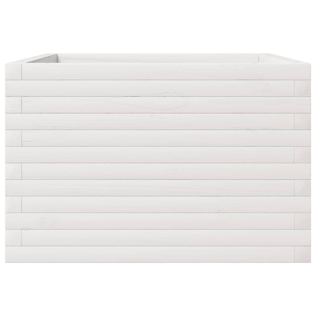 vidaXL Jardinieră de grădină, alb, 70x70x45,5 cm, lemn masiv de pin vidaXL Jardinieră de grădină, alb, 70x70x45,5 cm, lemn masiv de pin