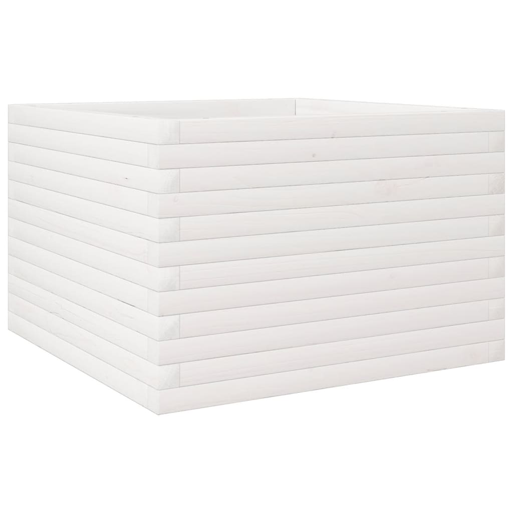 vidaXL Jardinieră de grădină, alb, 70x70x45,5 cm, lemn masiv de pin vidaXL Jardinieră de grădină, alb, 70x70x45,5 cm, lemn masiv de pin